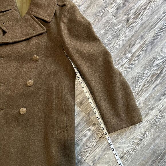 Vintage 1945 WWII Wool Trench Coat Issued 38R - Picture 11 of 11